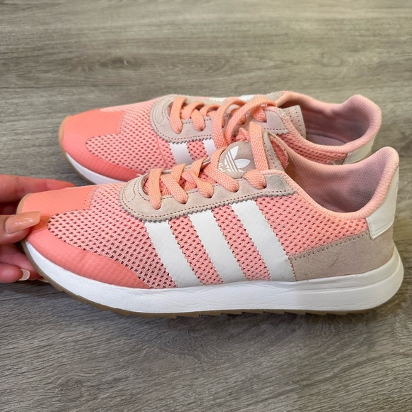 Adidas Originals Flashrunner Womens Trainers Lace Up Shoes Peach - Picture 7 of 7